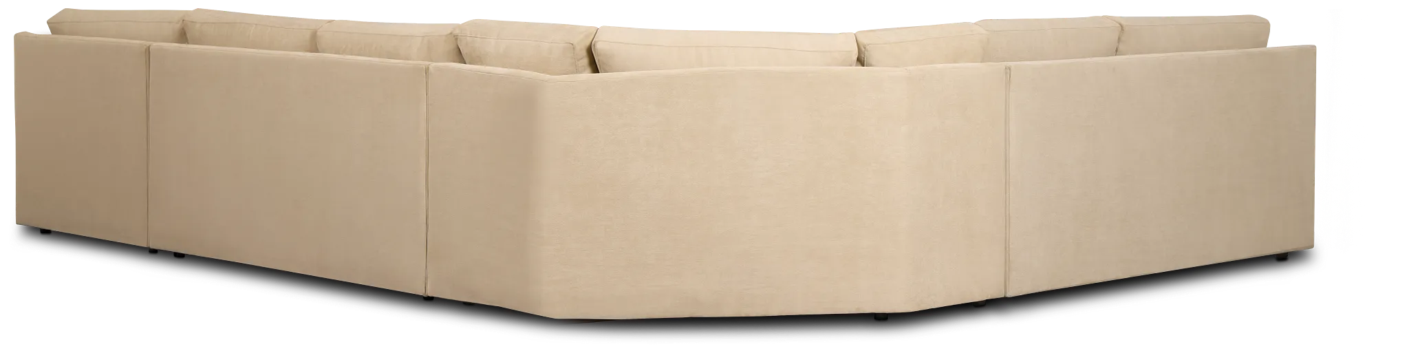 Hudson Beige Fabric Medium Right Chaise Wedge Sectional