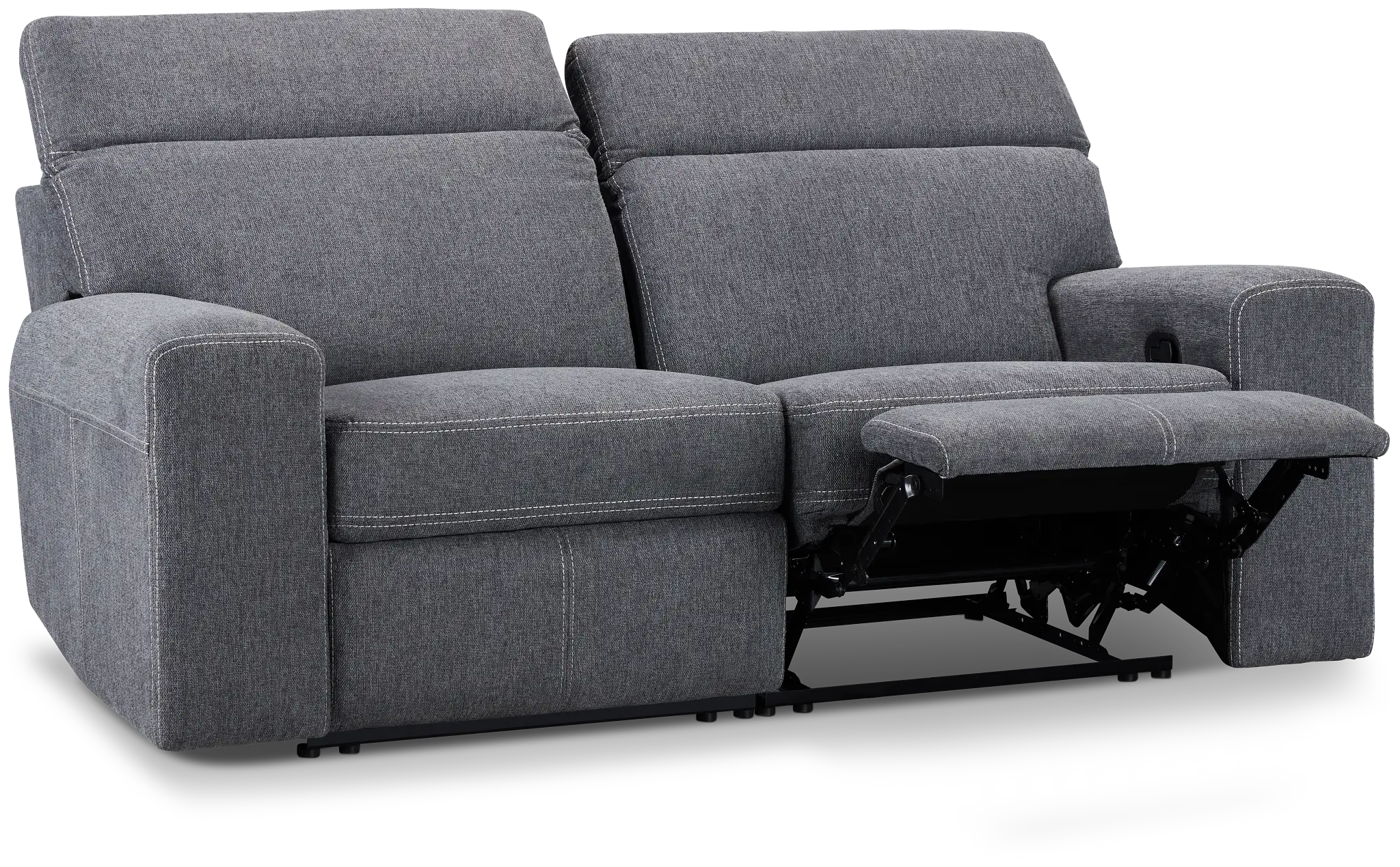 Callum Dark Gray Fabric Reclining Sofa Callum Dark Gray Fabric Reclining Sofa