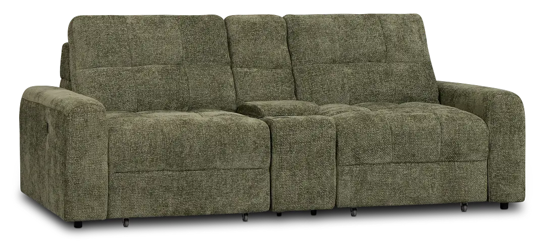 Hendrix Green Fabric Power Extension Chaise Console Loveseat Hendrix Green Fabric Power Extension Chaise Console Loveseat