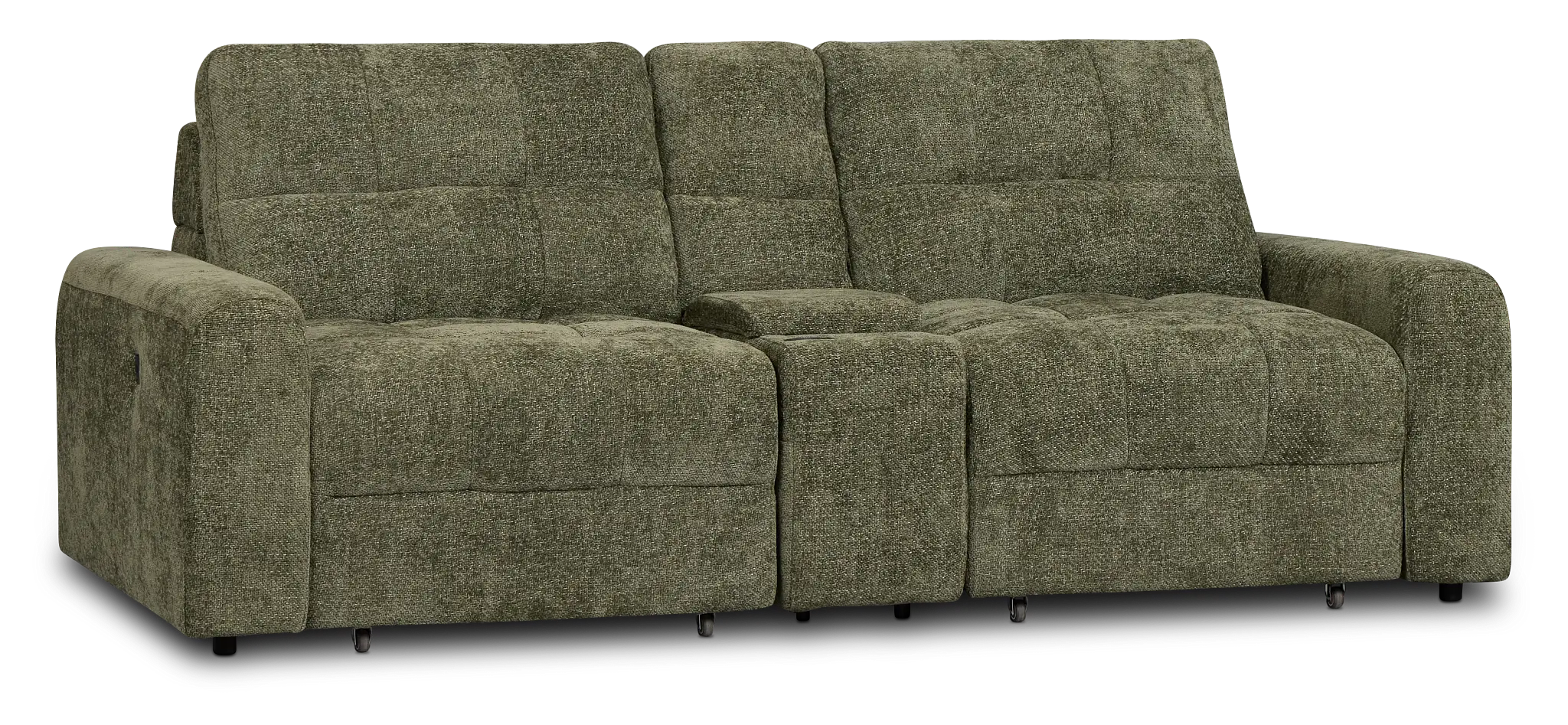 Hendrix Green Fabric Power Extension Chaise Console Loveseat Hendrix Green Fabric Power Extension Chaise Console Loveseat