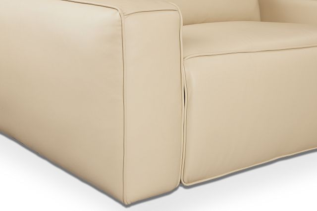 Tidal Beige Lthr/vinyl Small Two-arm Power Reclining Sectional