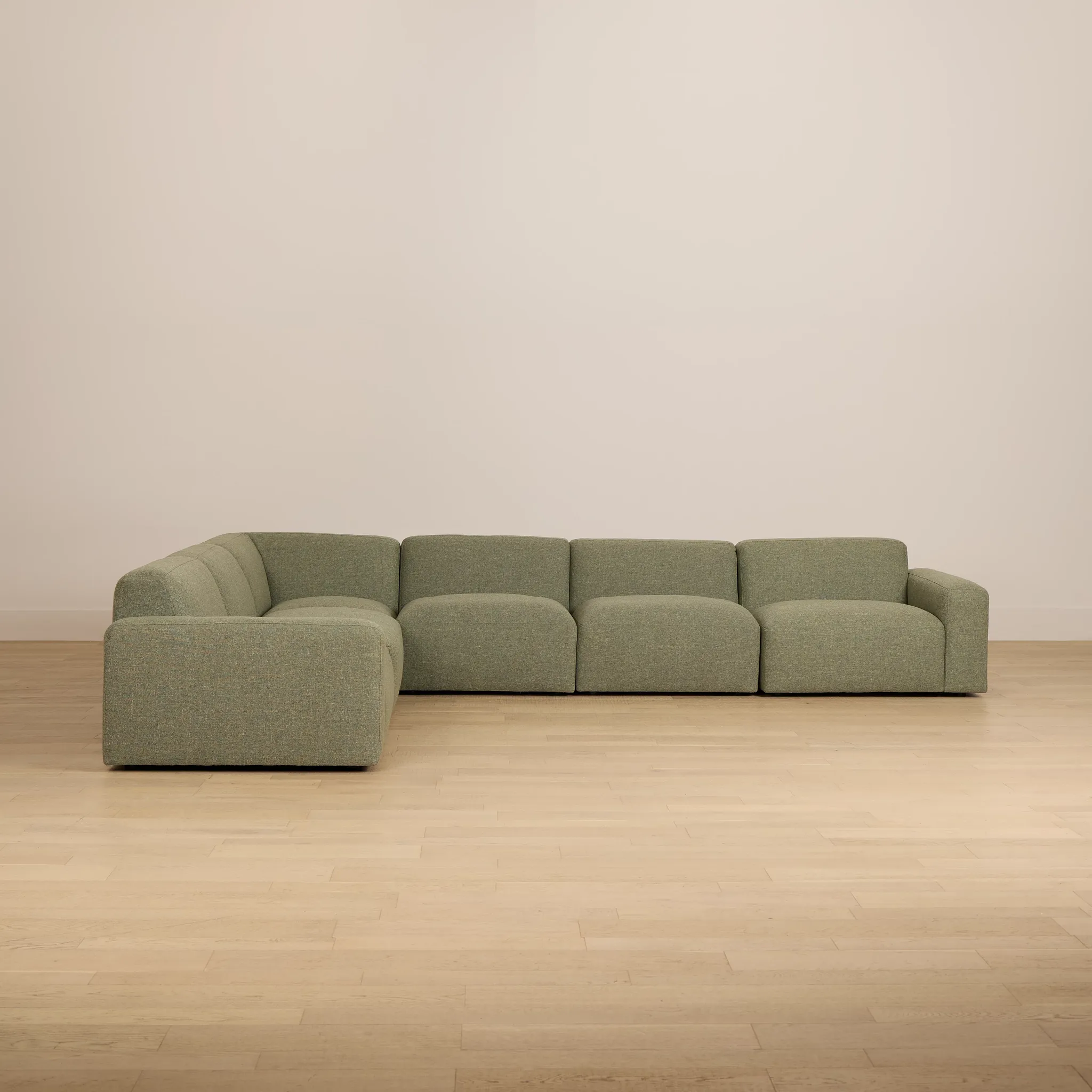 Baylor Green Fabric 6-piece Modular Sectional