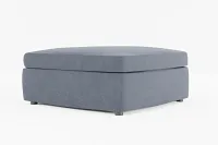 Destin Victory Dark Blue Fabric Cocktail Ottoman