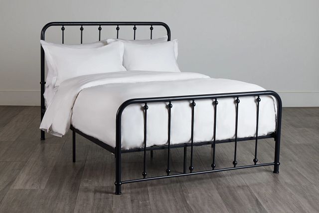 Rory Black Metal Panel Bed