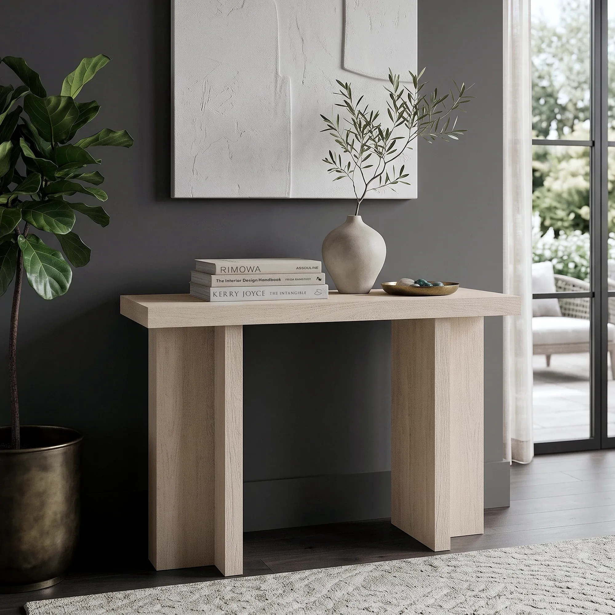 Albert White Sofa Table