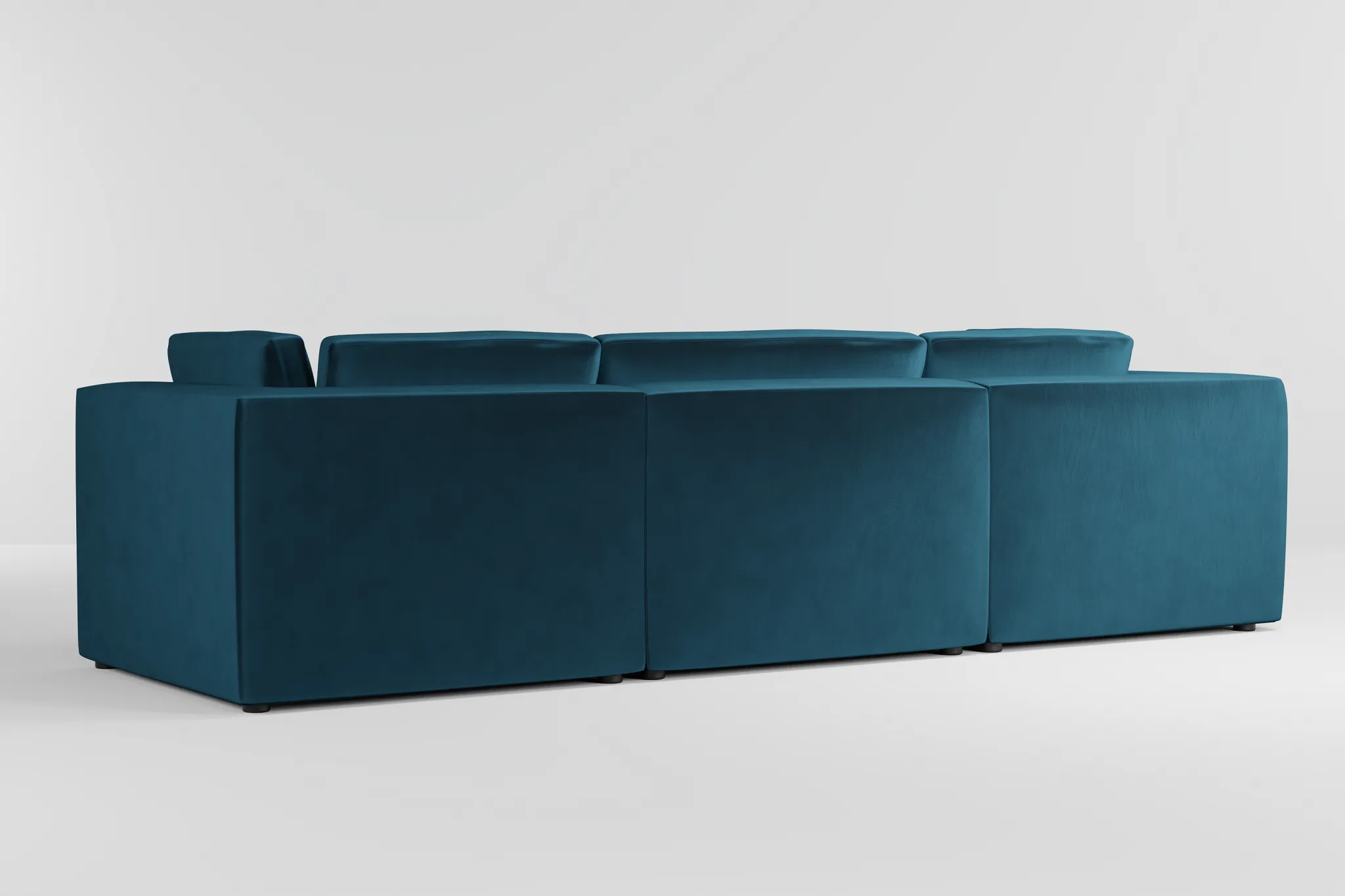 Destin Joya Teal Velvet 4-piece Bumper Sectional
