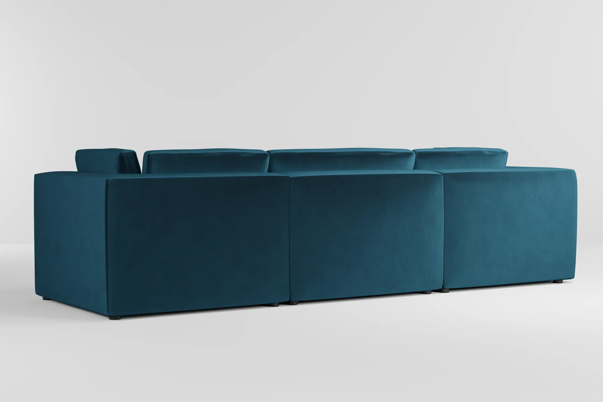 Destin Joya Teal Velvet 4-piece Bumper Sectional Destin Joya Teal Velvet 4-piece Bumper Sectional