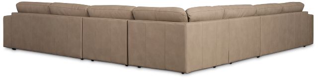 Kellan Taupe Leather Large Two-arm Sectional