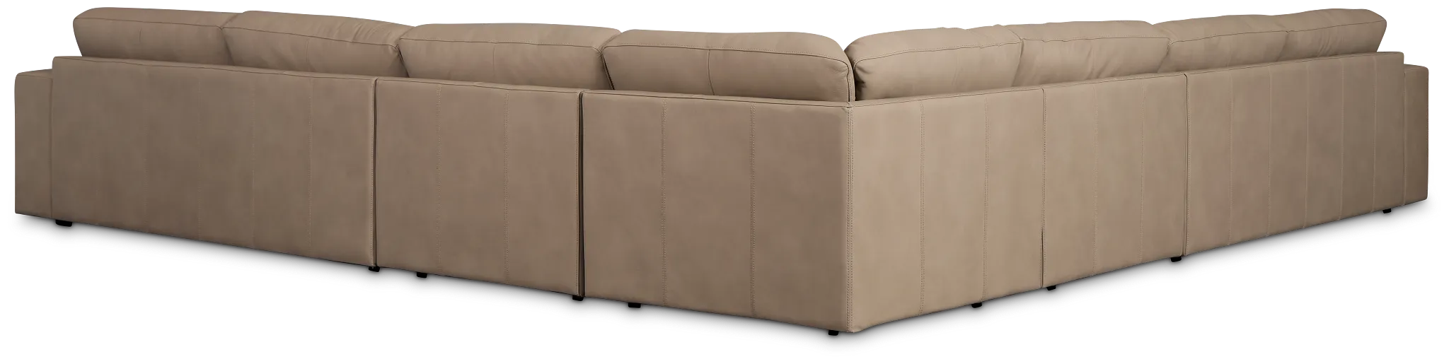 Kellan Taupe Leather Large Two-arm Sectional