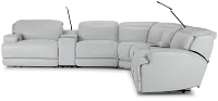 Reign Gray Lthr/vinyl Large Dual Power Reclining Two-arm Sectional