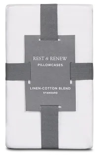 Rest & Renew Linen Blend White Set Of 2 Pillowcases