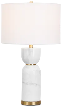 Everly White Marble Table Lamp