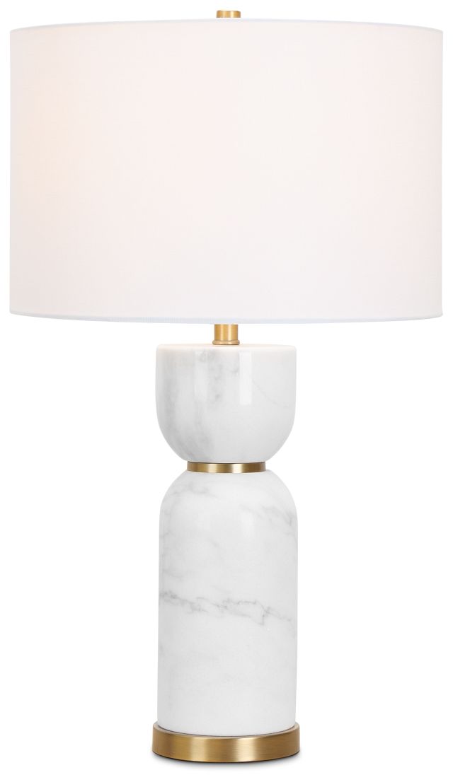 Everly White Marble Table Lamp