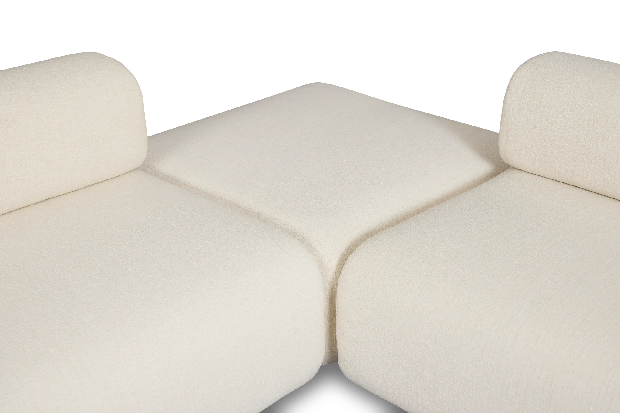 Celeste Light Beige Fabric 5-piece Modular Sectional With Corner Ottoman