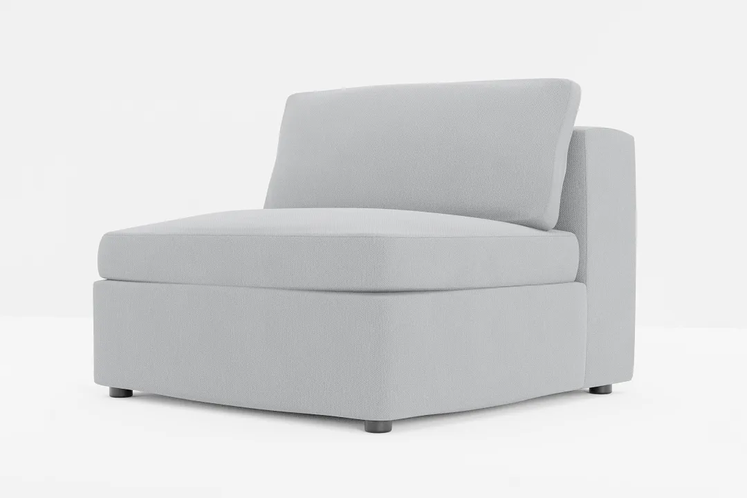 Destin Revenue Gray Fabric Armless Chair