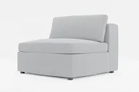 Destin Revenue Gray Fabric Armless Chair