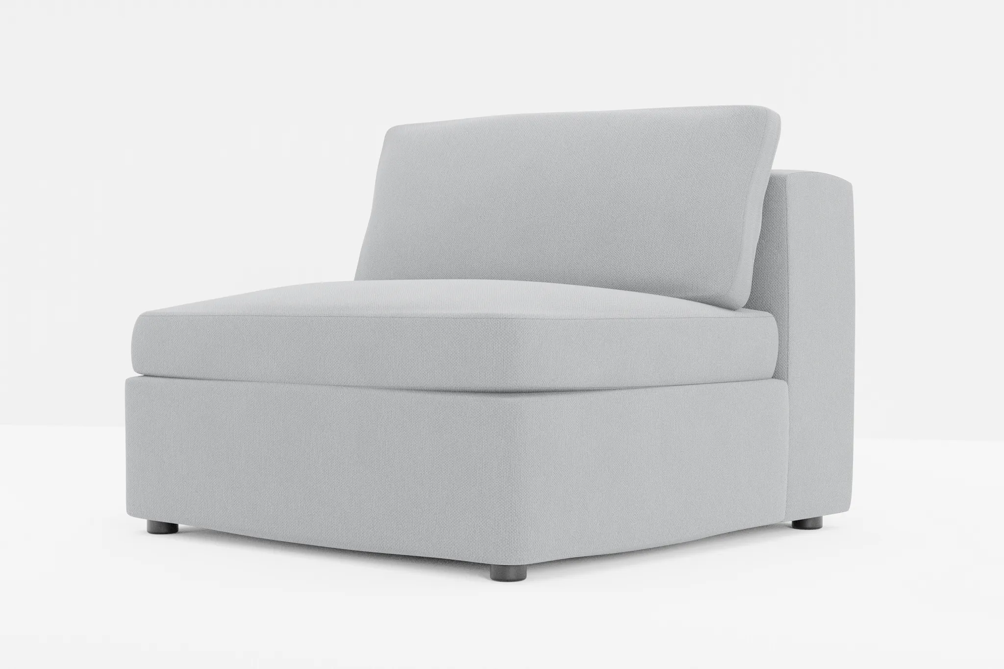 Destin Revenue Gray Fabric Armless Chair