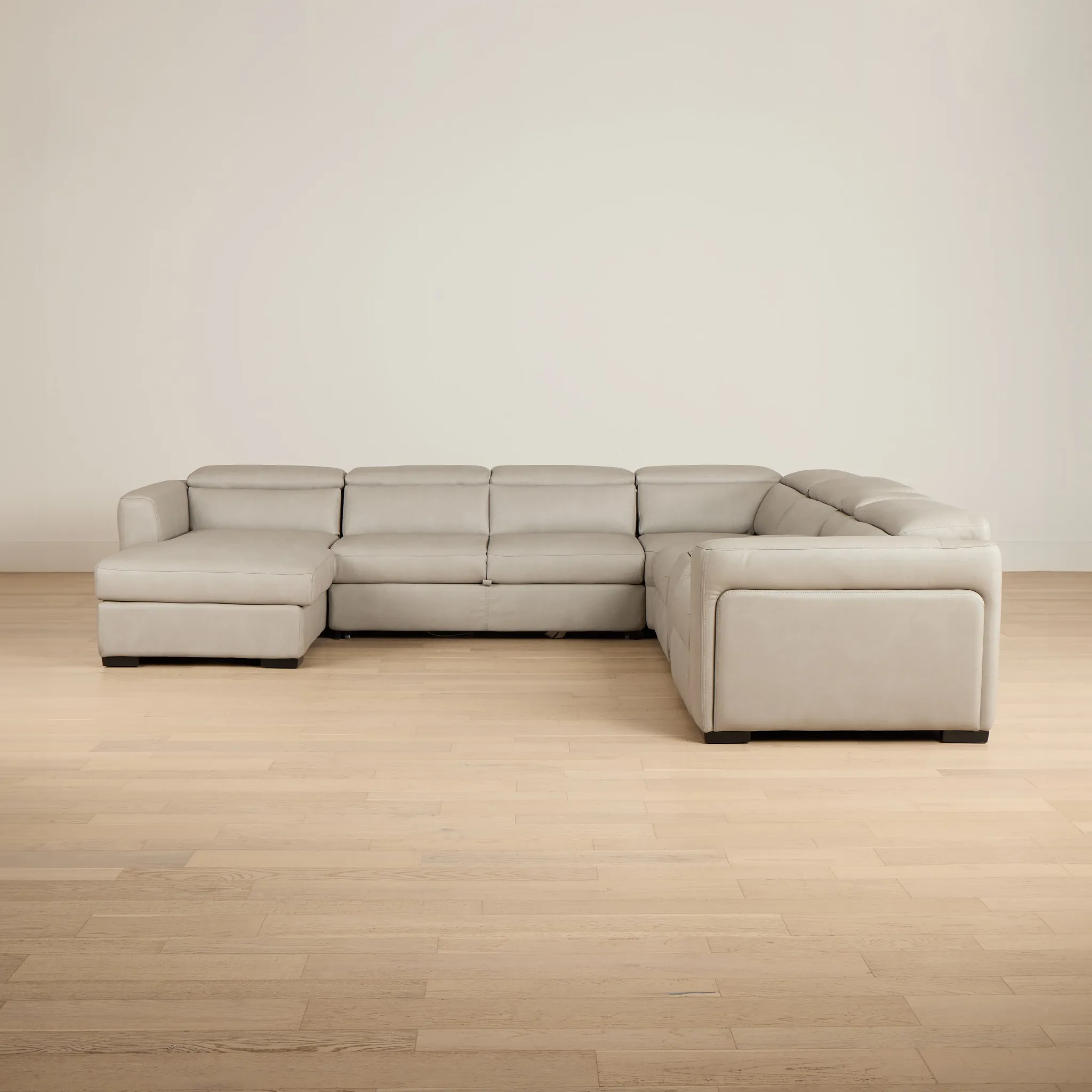 Melody Light Gray Storage Medium Left Dual Power Chaise Sleeper Sectional