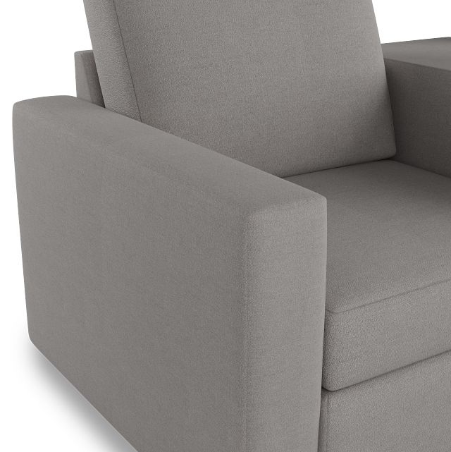 Citymod Light Gray Fabric 3-piece Modular Sofa With Media Console