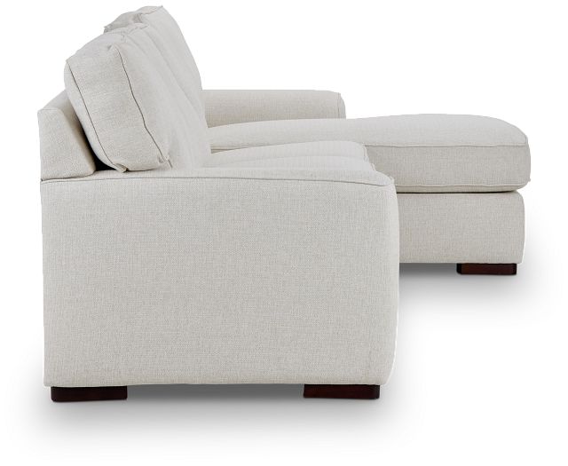 Austin White Fabric Small Right Chaise Sectional