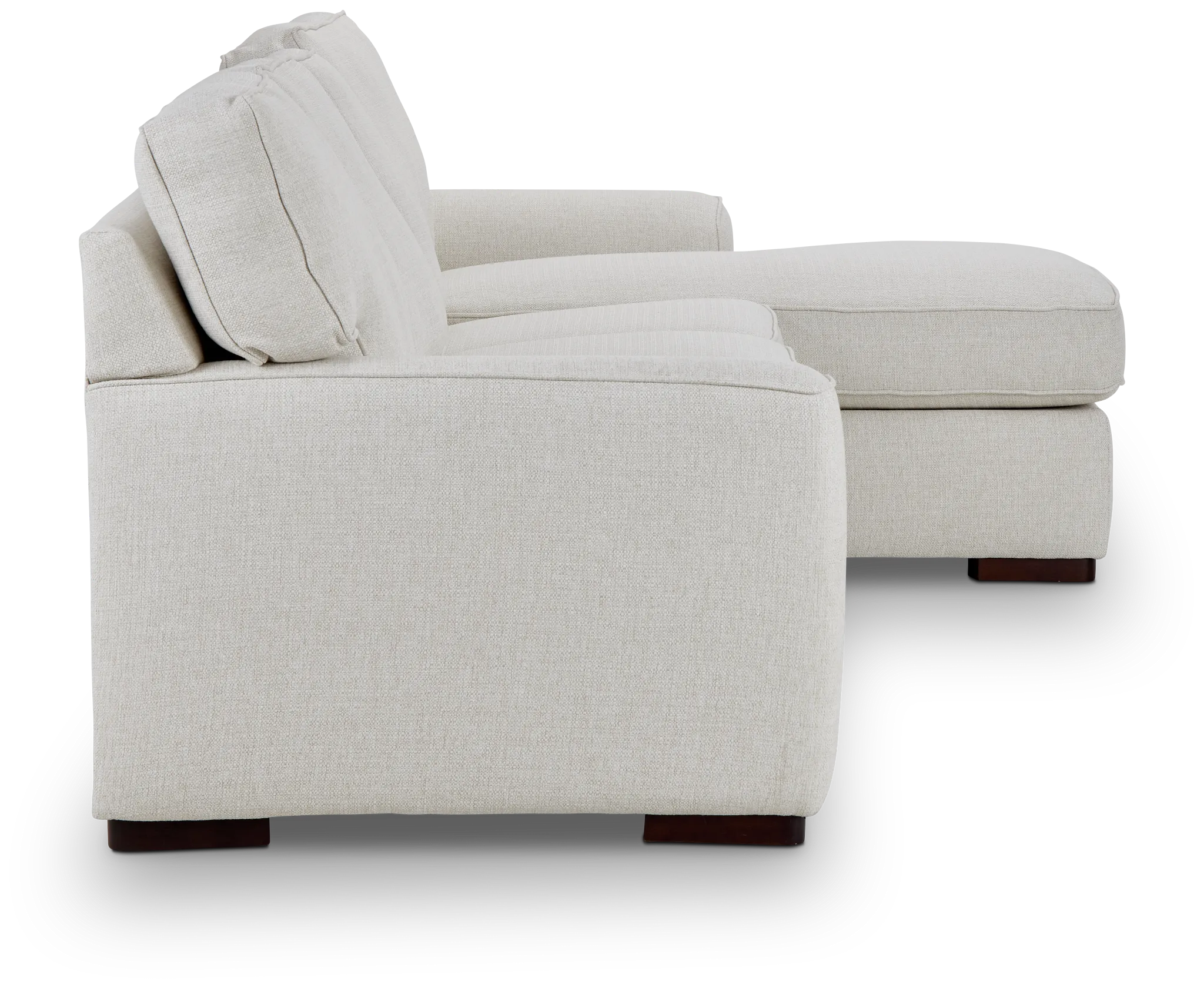 Austin White Fabric Small Right Chaise Sectional
