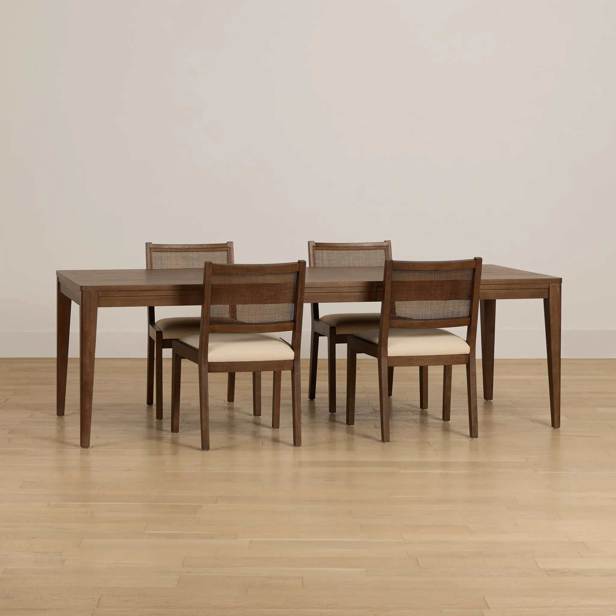 Pacific Mid Tone Rectangular Table & 4 Upholstered Chairs