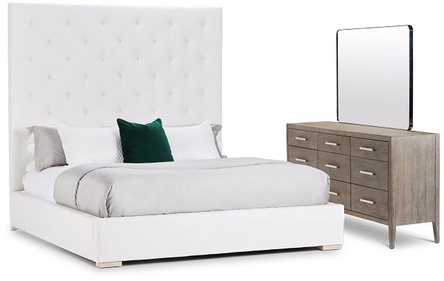 Berlin White Uph Platform Bedroom