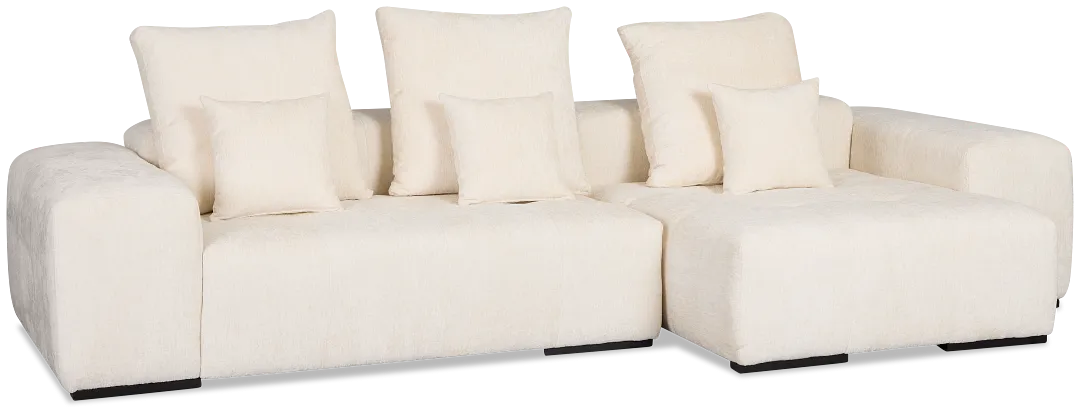 Skylar White Fabric Right Chaise Sectional