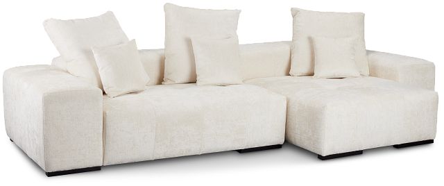 Skylar White Fabric Right Chaise Sectional