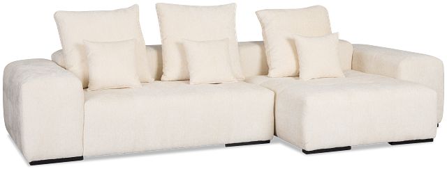 Skylar White Fabric Right Chaise Sectional