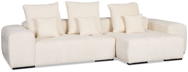 Skylar White Fabric Right Chaise Sectional