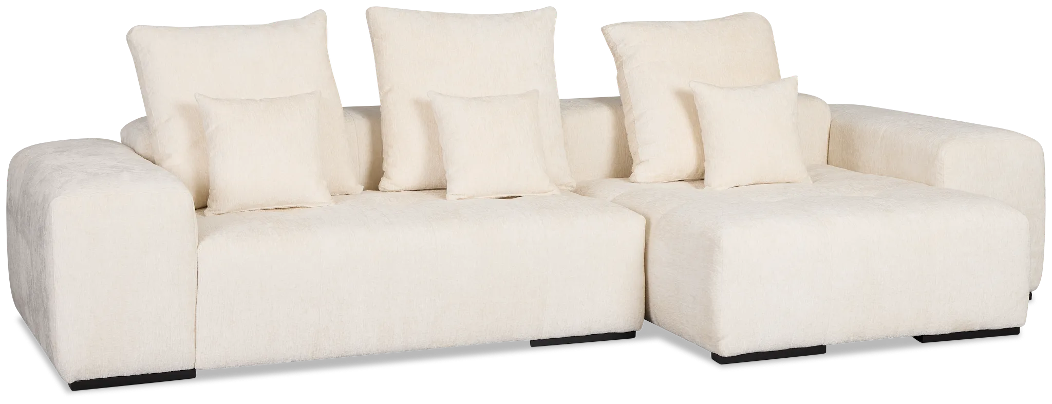 Skylar White Fabric Right Chaise Sectional