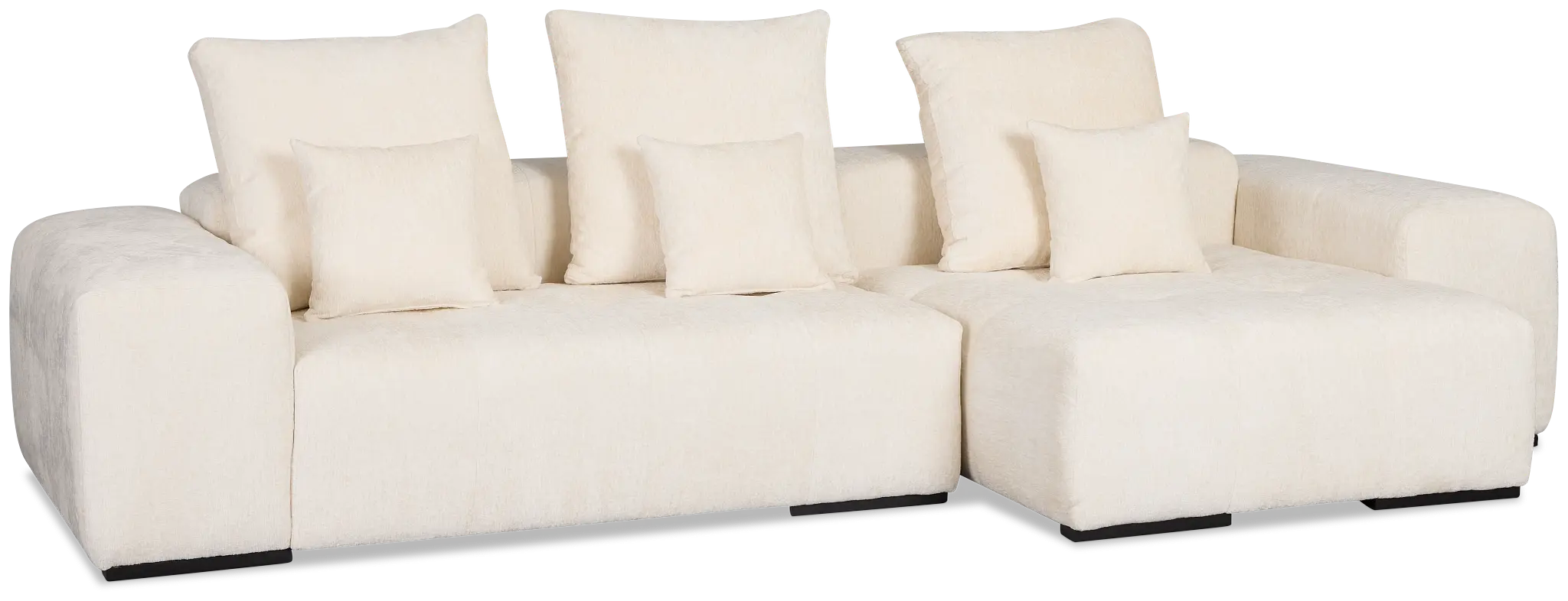 Skylar White Fabric Right Chaise Sectional Skylar White Fabric Right Chaise Sectional