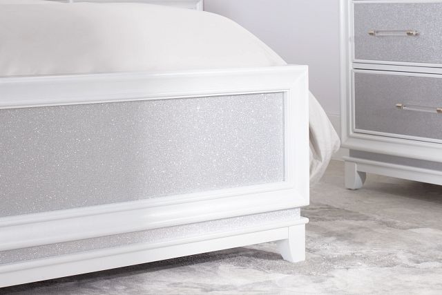 Valentina White Uph Panel Bed