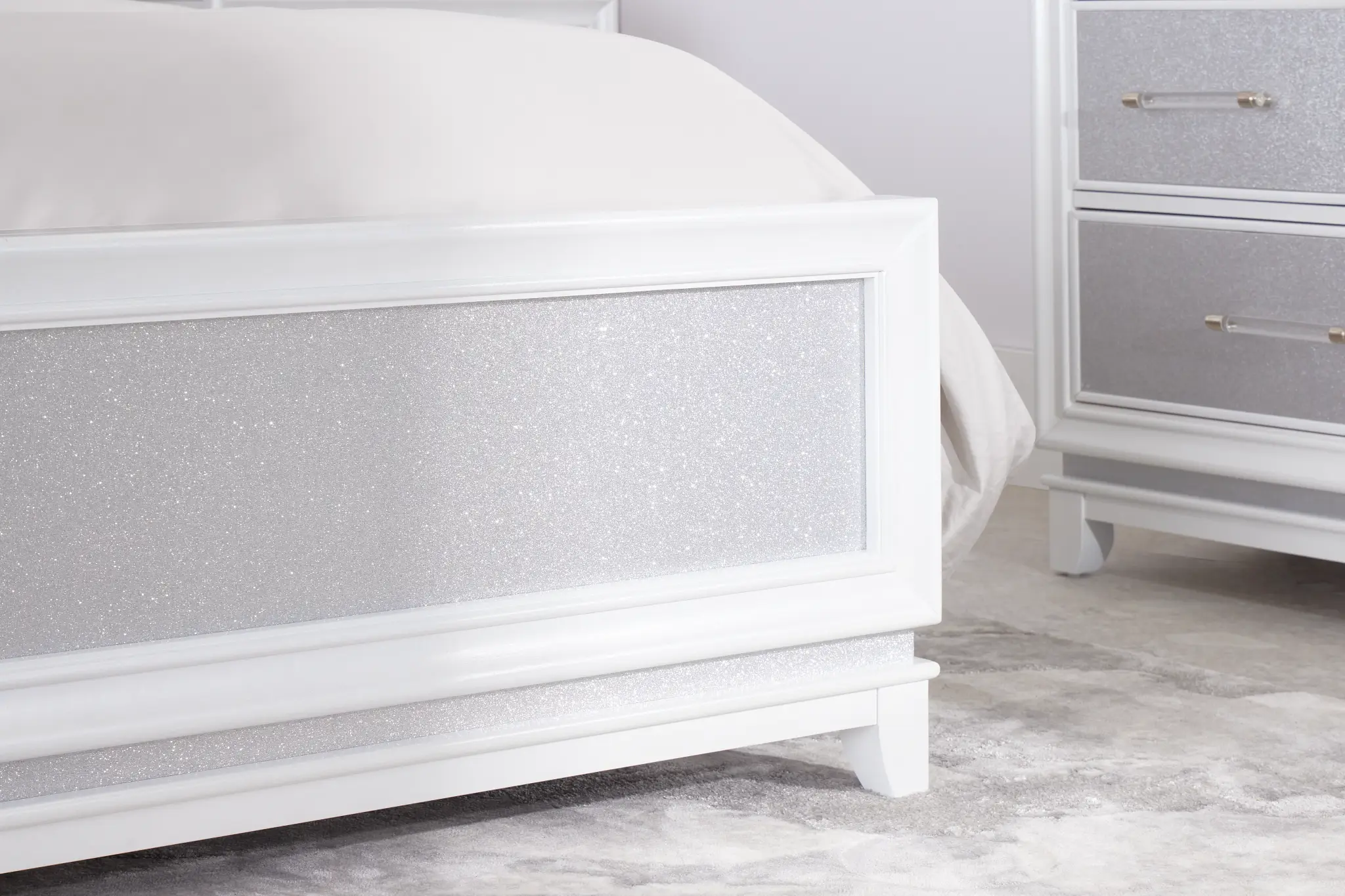 Valentina White Uph Panel Bed Valentina White Uph Panel Bed