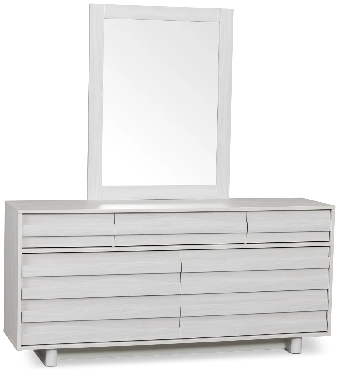 Everett White Dresser & Mirror