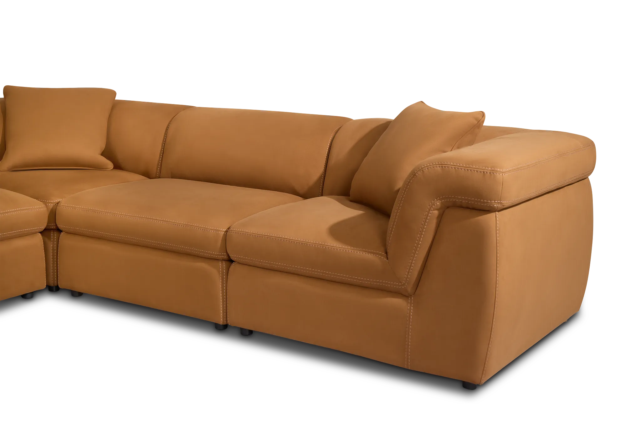 Aria Medium Brown Micro Immersive 8-piece Modular Sectional W/4 Speakers