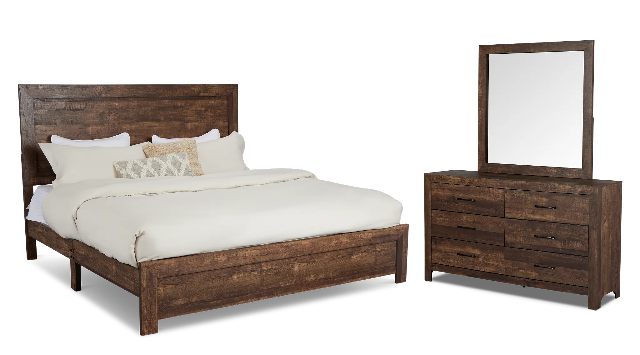 Ollie Dark Tone Panel Bedroom