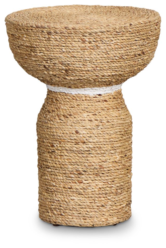 Harley Light Tone Woven Pedestal Table