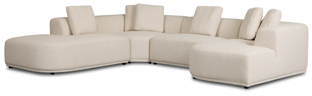 Catalina Beige Fabric Medium Right Chaise Sectional