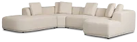 Catalina Beige Fabric Medium Right Chaise Sectional