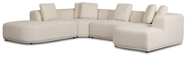 Catalina Beige Fabric Medium Right Chaise Sectional