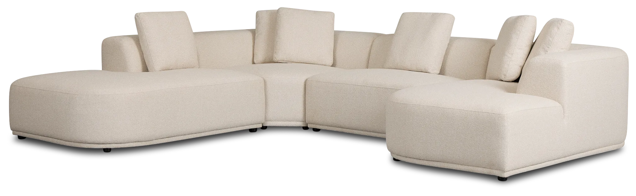 Catalina Beige Fabric Medium Right Chaise Sectional