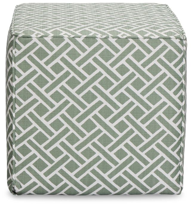 Eastwood Green Fabric Accent Pouf