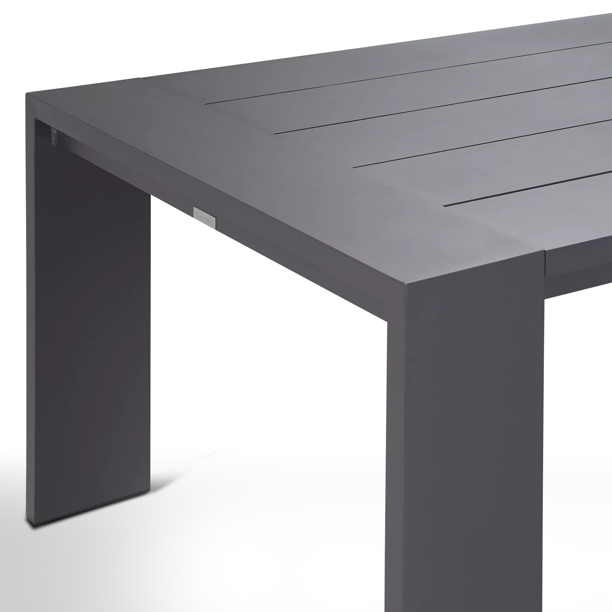 Linear Dark Gray 110" Aluminum Table & 4 Sling Side Chairs