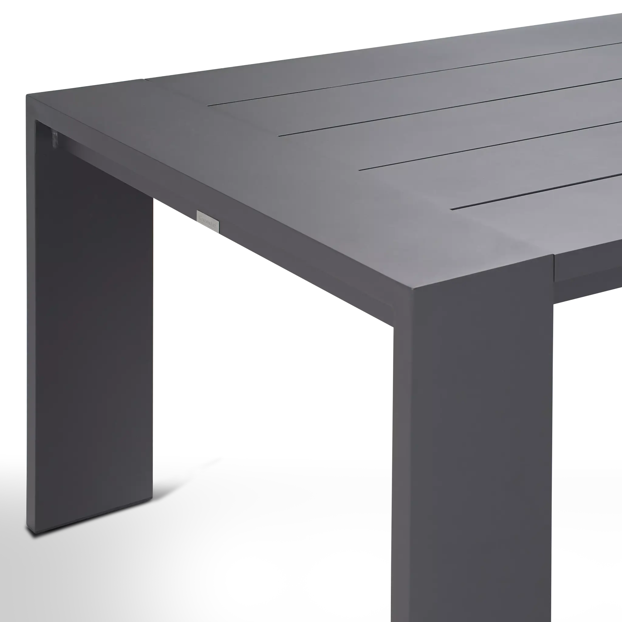 Linear Dark Gray 110" Aluminum Table & 4 Sling Side Chairs Linear Dark Gray 110" Aluminum Table & 4 Sling Side Chairs