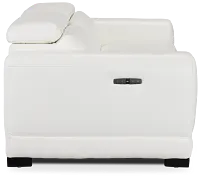 Lombardy White Micro Power Reclining Sofa
