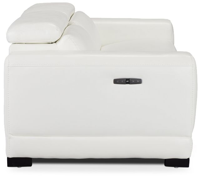 Lombardy White Micro Power Reclining Sofa