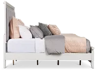 Alessandria White Uph Panel Bed With Lights