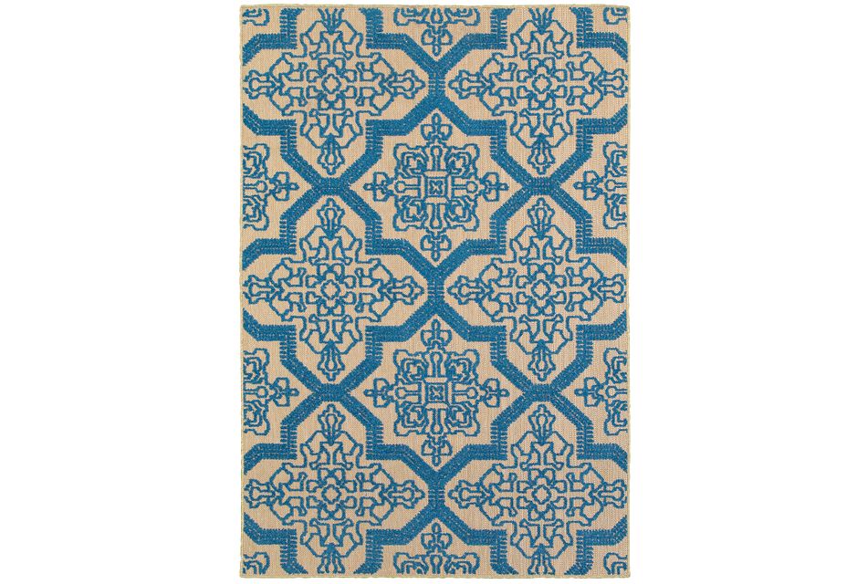 Cayman Blue Indoor Outdoor 5x8 Area Rug Outdoor Rugs City Furniture